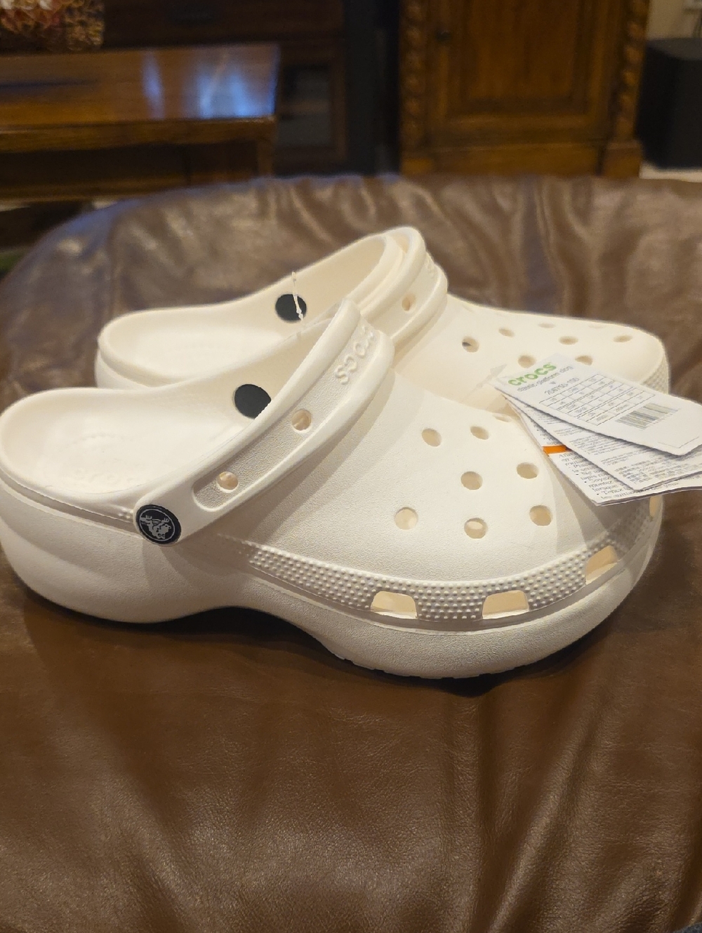 CROCS White Classic Platform Clog Sz 8 Women- NWT